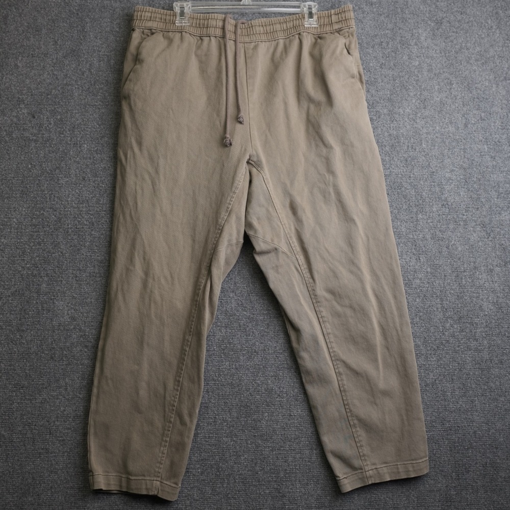 Elwood Jogger Pants Mens L Brown Chino Stretch Drawstring Casual Straight Leg